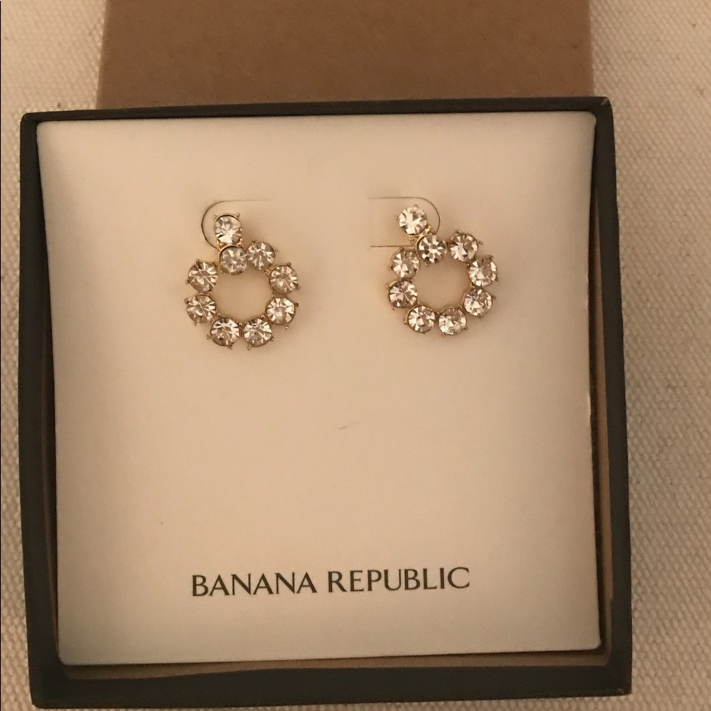 Banana Republic Small Diamanté Circle Earrings